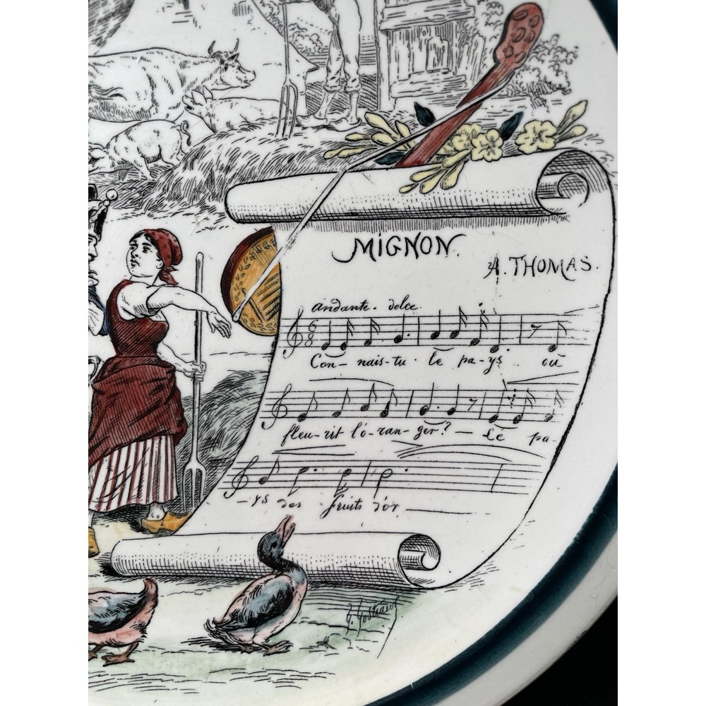 Antique 1880s French Terre de Fer Porcelain No 11 Signed & Marked Plate See Desc - Picture 4 of 7